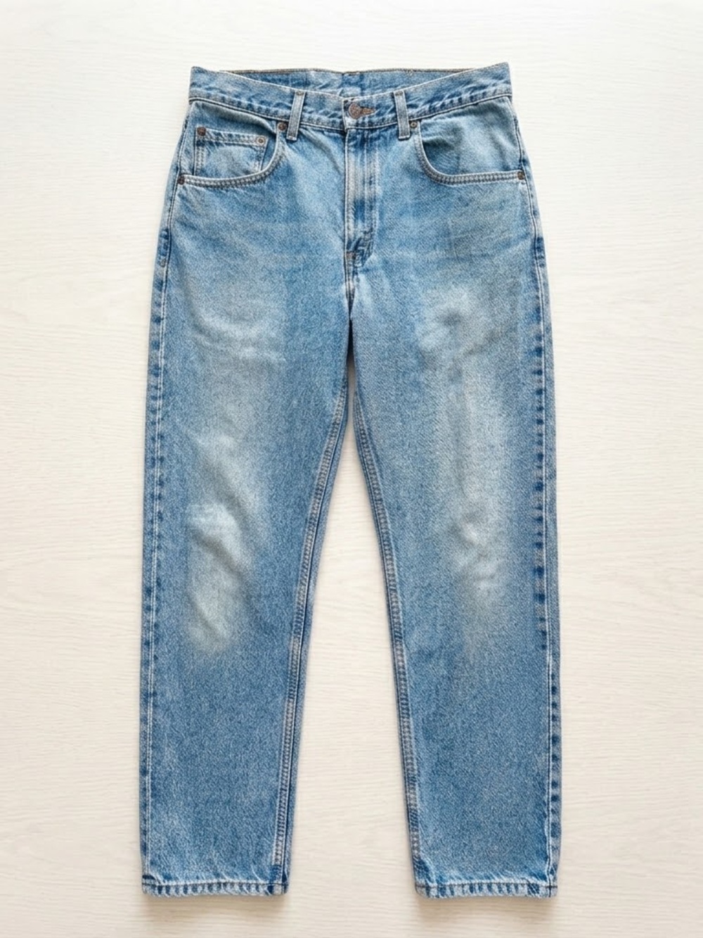 Vintage 90s Levi's 545 Loose Fit Tapered Leg Medium Blue Faded Denim Jeans 32x32